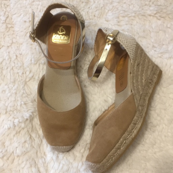 New!  Kanna Made in Spain Suede Espadrilles Sz 7 (37 6.5 European) - Picture 6 of 12